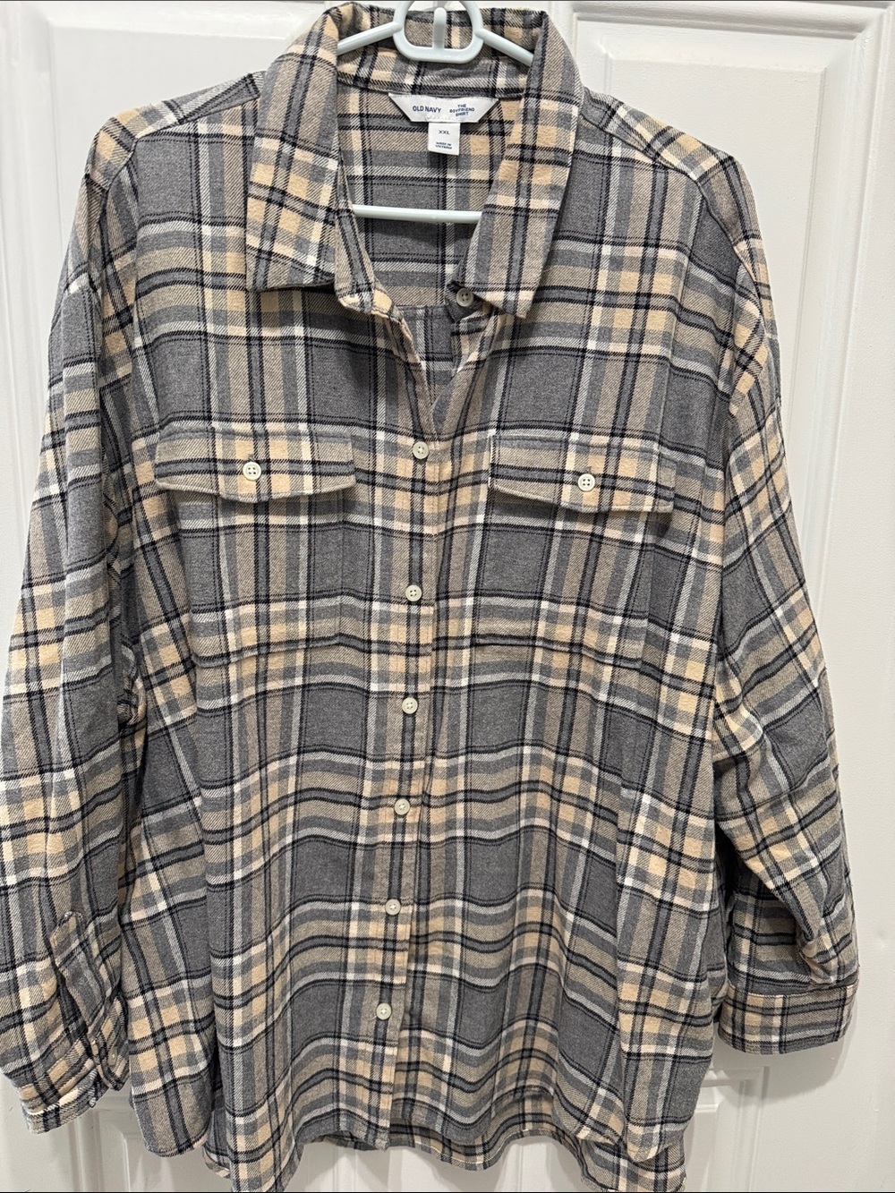 Old Navy Women The Boyfriend Shirt Plaid-EUC